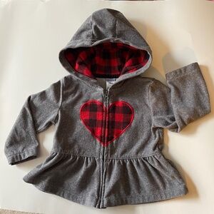 Carter's Heart Zip Up Fleece Jacket Girls 18  months